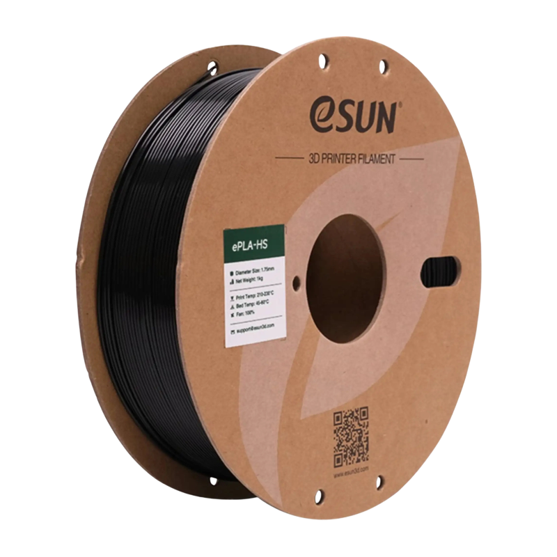 Філамент (пластик) для 3D принтера eSUN ePLA+HS 1кг, 1.75мм, чорний (ePLA+HS-P175B1)